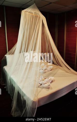Decoration interior and furniture modern style of elegance vintage bedroom boutique style with double bed for customer travelers guest use in resort a Stock Photo