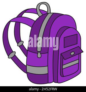 School backpack in Doodle style. illustration. isolated Stock Photo