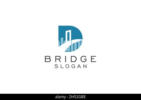 Initial Letter D bridge Logo Icon Vector Logo Stock Vector