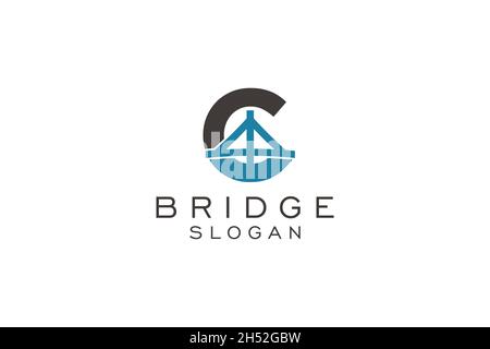 Initial Letter C bridge Logo Icon Vector Logo Stock Vector
