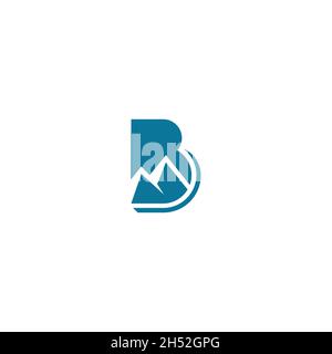 letter B logo with a mountain shape. good for hiking etc product. Stock Vector