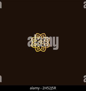 traditional yoga logo with om symbol and mandala. Stock Vector