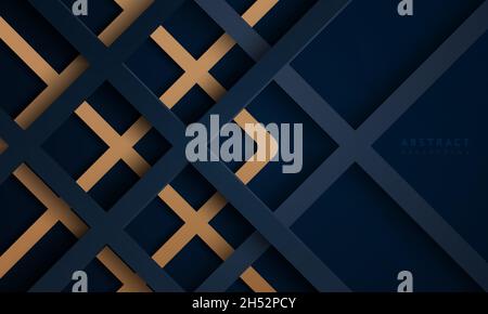Dark Blue Overlap Layers Background.  Stock Vector