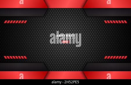 Red Gaming Background. Hexagonal Pattern Stock Vector