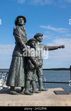 The Annie Moore Statue in Cobh Harbour County Cork Ireland Stock Photo