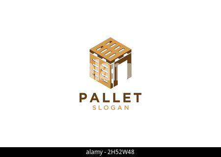 Letter N for Pallet icon vector sign and symbol isolated on white background, Pallet logo. Stock Vector