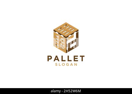 Letter D for Pallet icon vector sign and symbol isolated on white background, Pallet logo. Stock Vector
