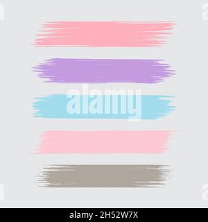 Pastel Brush Painted Textured Stripes Background Stock Vector