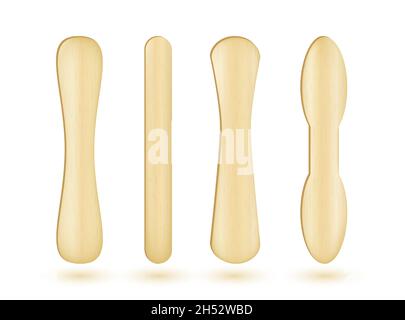 Popsicle sticks, Ice cream wooden elements set. Stock Vector