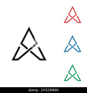 Initial Letter A line art Logo Design Vector Stock Vector