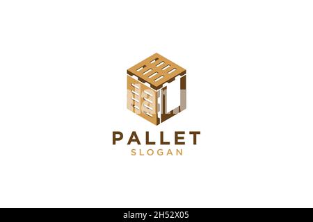 Letter U for Pallet icon vector sign and symbol isolated on white background, Pallet logo. Stock Vector