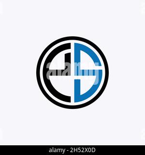 initial letter ES circle logo design vector Stock Vector