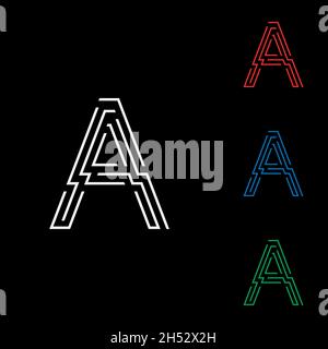 Initial letter A circuit chip line art Logo Design Vector Stock Vector