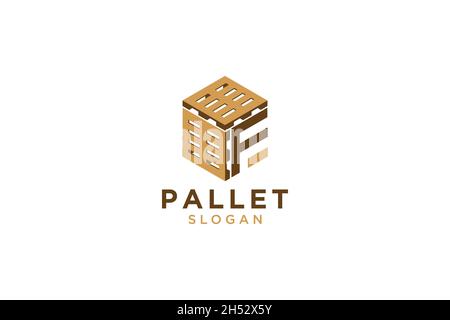 Letter F for Pallet icon vector sign and symbol isolated on white background, Pallet logo. Stock Vector