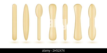 Popsicle sticks, Ice cream wooden elements set. Stock Vector