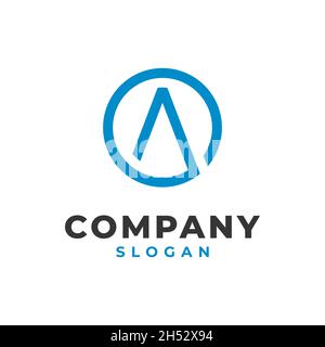initial letter A circular logo design vector Stock Vector