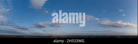 Panorama of low cloud blue sky Stock Photo