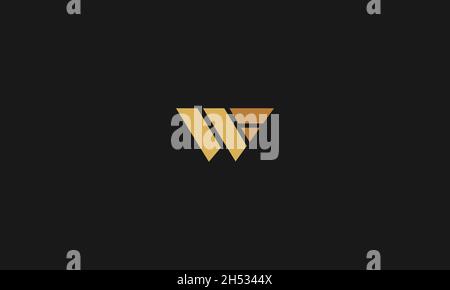 LETTERS WF LOGO DESIGN WITH NEGATIVE SPACE EFFECT FOR ILLUSTRATION USE Stock Vector