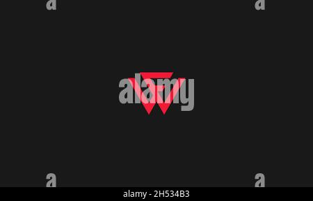 LETTERS WF LOGO DESIGN WITH NEGATIVE SPACE EFFECT FOR ILLUSTRATION USE Stock Vector