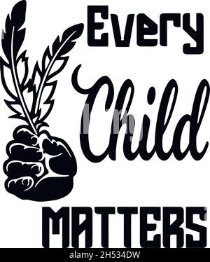 Every child Matters - Sticker for car isolated on white. Vector stock Stock Vector