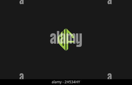 LETTERS WF LOGO DESIGN WITH NEGATIVE SPACE EFFECT FOR ILLUSTRATION USE Stock Vector
