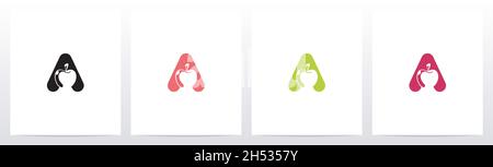 Apple On Letter Logo Design A Stock Vector