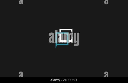 LETTERS PC LOGO DESIGN WITH NEGATIVE SPACE EFFECT FOR ILLUSTRATION USE Stock Vector
