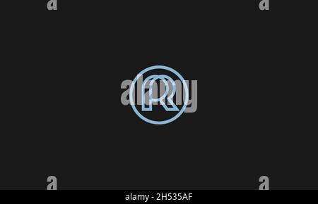 LETTERS PR LOGO DESIGN WITH NEGATIVE SPACE EFFECT FOR ILLUSTRATION USE Stock Vector