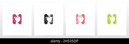 Apple On Letter Logo Design N Stock Vector