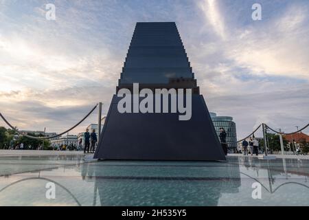 Monument to the Victims of Smolensk Tragedy 2010 located on Pilsudski Square in Warsaw, capital of Poland Stock Photo