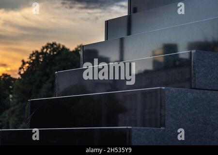 Monument to the Victims of Smolensk Tragedy 2010 located on Pilsudski Square in Warsaw, capital of Poland Stock Photo