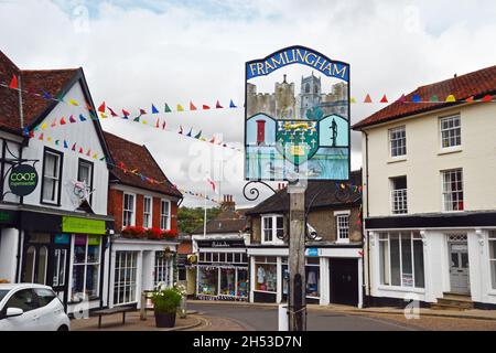 Framlingham Town Centre, Suffolk, UK Stock Photo