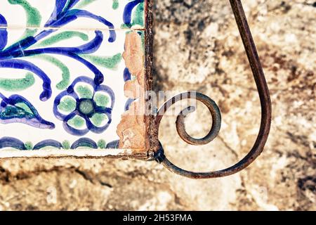 Closeup of a floral vintage pattern on the wall Stock Photo