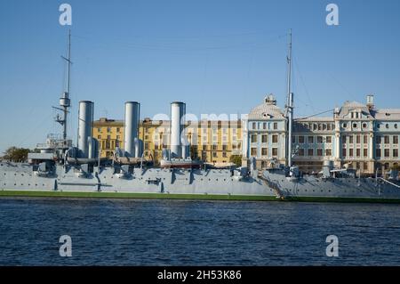 Aurora battleship in Saint Petersburg Russia. Stock Photo