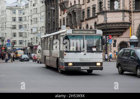 Public transport bus in Saint Petersburg Russia Stock Photo