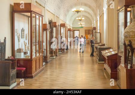 Interior shot of the Hermitage Art Museum in Saint Petersburg Russia Stock Photo
