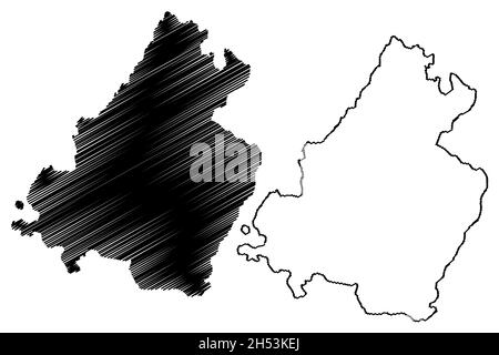 Sirohi district (Rajasthan State, Republic of India) map vector ...