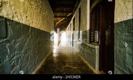 Hallway in the typical Nepalese Houses. Stock Photo