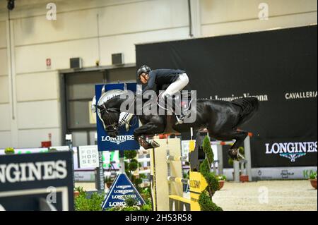 Fiera Cavalli, Verona, Italy, November 05, 2021, Max Kuhner  during  Longines FEI Jumping World Cup 2021 - International Horse Riding Stock Photo