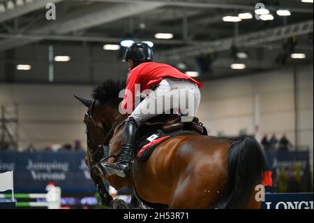 Fiera Cavalli, Verona, Italy, November 05, 2021, Pius Schwizer  during  Longines FEI Jumping World Cup 2021 - International Horse Riding Stock Photo