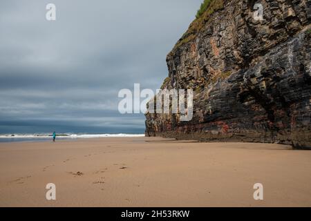Cliff on Ballybunion beach in county Kerry Ireland Stock Photo