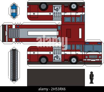 Paper model of Fire Truck , cut and glue Stock Vector Image & Art - Alamy