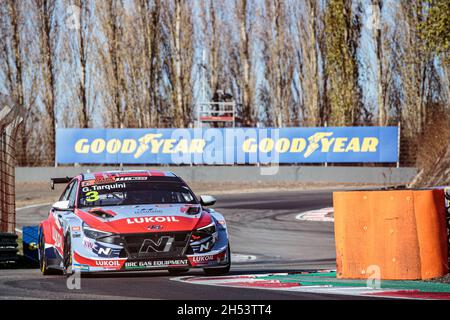 03 Tarquini Gabriele (ita), BRC Hyundai N Lukoil Squadra Corse, Hyundai Elantra N TCR, action during the 2021 FIA WTCR Race of Italy, 7th round of the 2021 FIA World Touring Car Cup, on the Adria International Raceway, from November 6 to 7, 2021 in Adria, Italy - Photo Clément Luck / DPPI Stock Photo