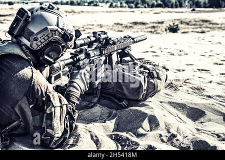Elite commando fighter, private military company mercenary, special ...