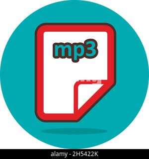 mp3 file icon vector illustration, eps 10 Stock Vector