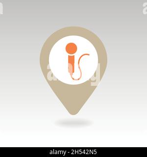 Microphone pin map icon. Map pointer. Map markers. Vector illustration EPS10 Stock Vector
