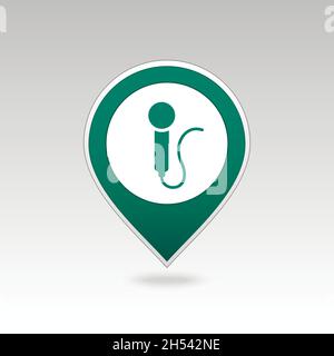 Microphone pin map icon. Map pointer. Map markers. Vector illustration EPS10 Stock Vector