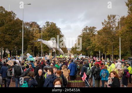 Cardiff, Wales, UK. 06th Nov, 2021. Climate crisis protesters in Cardiff city centre as part of coordinated global action during the COP26 summit in Glasgow, Scotland. Credit: Mark Hawkins/Alamy Live News Stock Photo