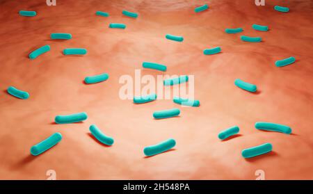 Skin microbiome, illustration Stock Photo