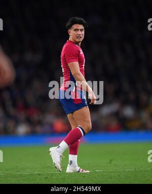 06 November 2021 - England v Tonga - Autumn International - Twickenham Stadium  England's Marcus Smith during the match at Twickenham . Picture Credit : © Mark Pain / Alamy Live News Stock Photo